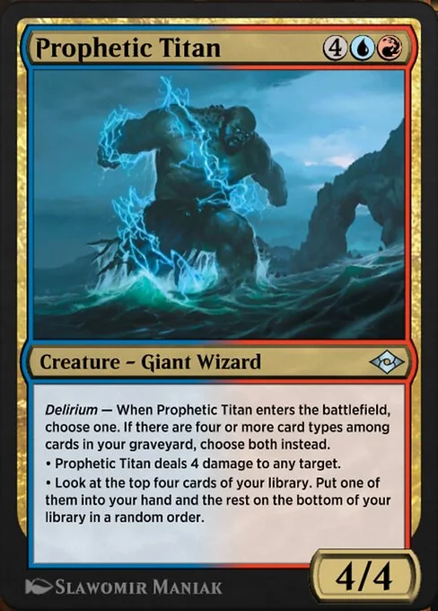 Prophetic Titan, carta Magic di tipo Creature — Giant Wizard illustrata da Slawomir Maniak