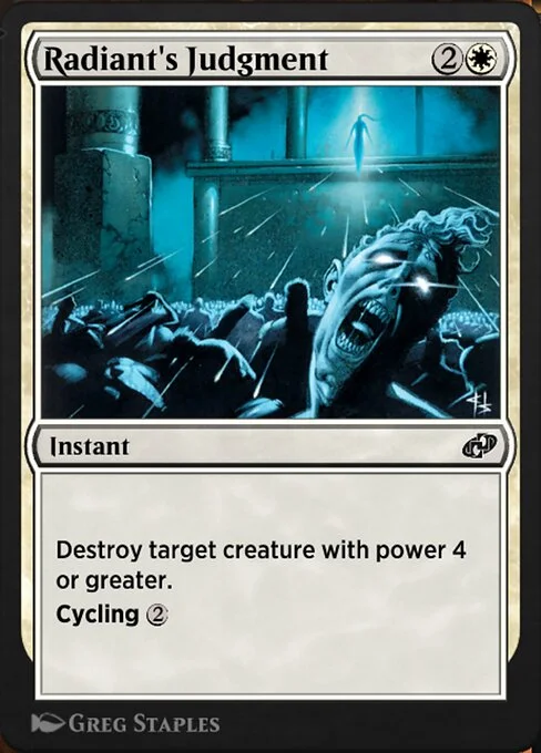 Radiant's Judgment, carta Magic di tipo Instant illustrata da Greg Staples