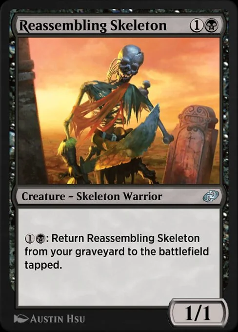 Reassembling Skeleton, carta Magic di tipo Creature — Skeleton Warrior illustrata da Austin Hsu