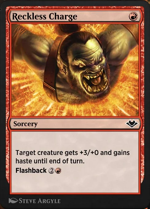 Reckless Charge, carta Magic di tipo Sorcery illustrata da Steve Argyle