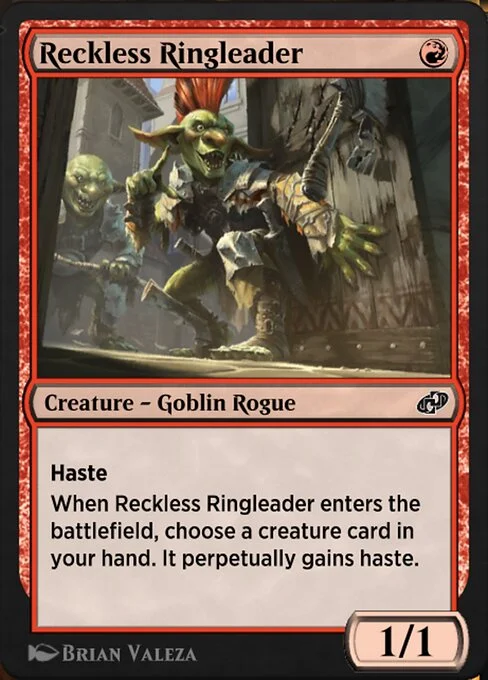 Reckless Ringleader, carta Magic di tipo Creature — Goblin Rogue illustrata da Brian Valeza