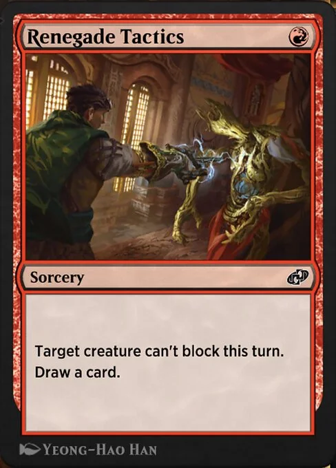 Renegade Tactics, carta Magic di tipo Sorcery illustrata da Yeong-Hao Han