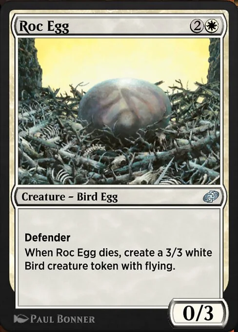 Roc Egg, carta Magic di tipo Creature — Bird Egg illustrata da Paul Bonner