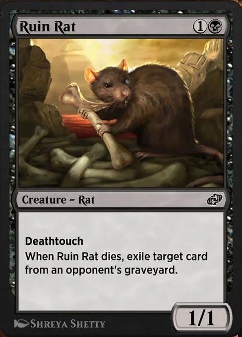Ruin Rat, carta Magic di tipo Creature — Rat illustrata da Shreya Shetty