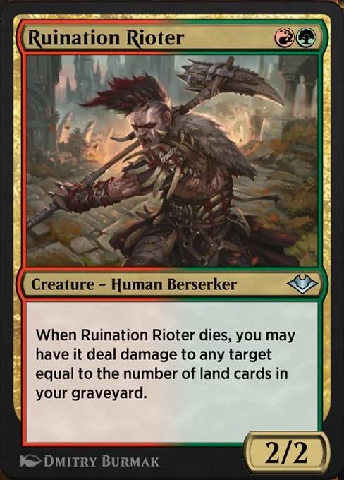 Ruination Rioter, carta Magic di tipo Creature — Human Berserker illustrata da Dmitry Burmak
