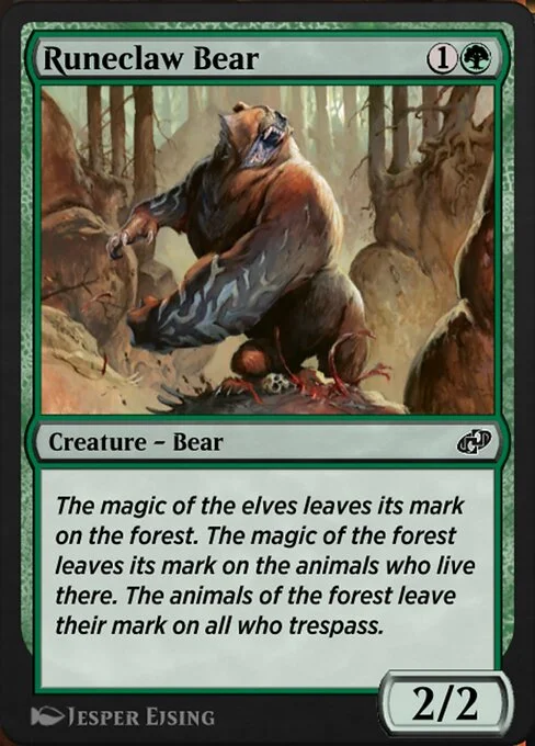 Runeclaw Bear, carta Magic di tipo Creature — Bear illustrata da Jesper Ejsing