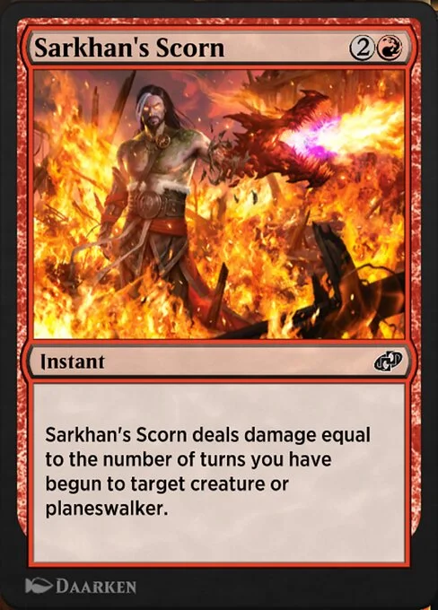 Sarkhan's Scorn, carta Magic di tipo Instant illustrata da Daarken