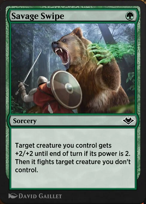 Savage Swipe, carta Magic di tipo Sorcery illustrata da David Gaillet