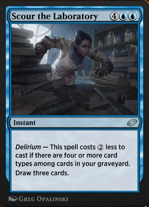 Scour the Laboratory, carta Magic di tipo Instant illustrata da Greg Opalinski