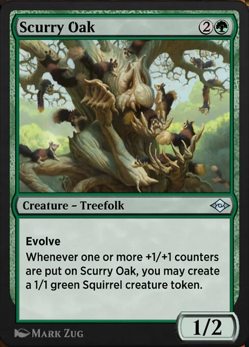 Scurry Oak, carta Magic di tipo Creature — Treefolk illustrata da Mark Zug
