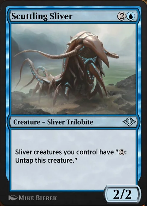 Scuttling Sliver, carta Magic di tipo Creature — Sliver Trilobite illustrata da Mike Bierek
