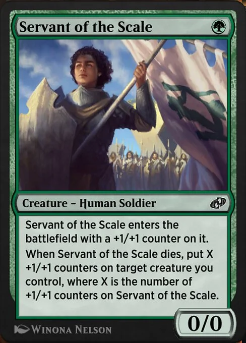 Servant of the Scale, carta Magic di tipo Creature — Human Soldier illustrata da Winona Nelson