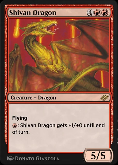 Shivan Dragon, carta Magic di tipo Creature — Dragon illustrata da Donato Giancola