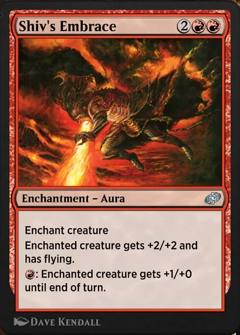 Shiv's Embrace, carta Magic di tipo Enchantment — Aura illustrata da Dave Kendall