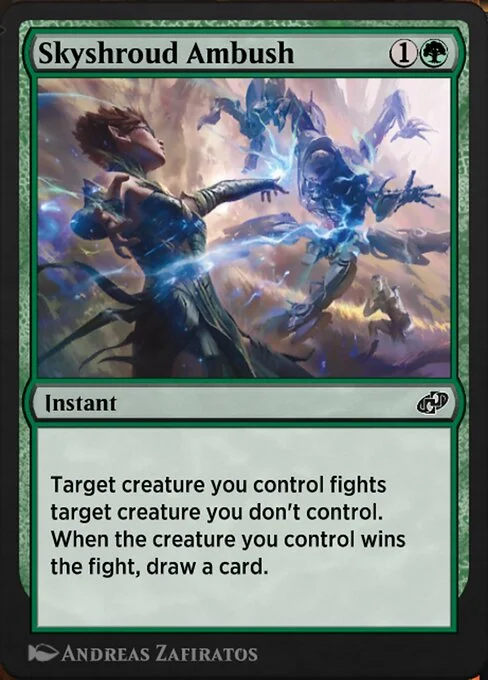 Skyshroud Ambush, carta Magic di tipo Instant illustrata da Andreas Zafiratos