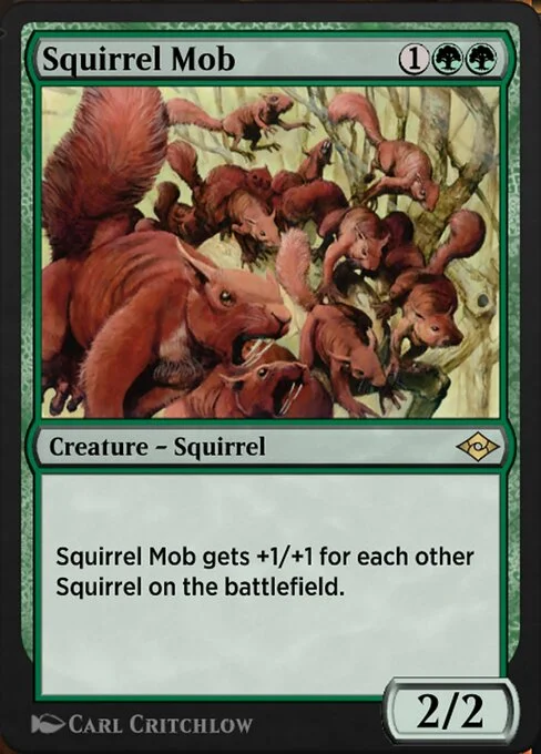 Squirrel Mob, carta Magic di tipo Creature — Squirrel illustrata da Carl Critchlow