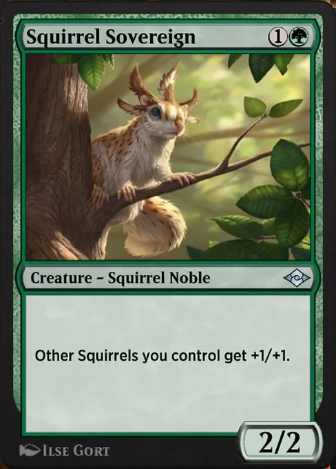 Squirrel Sovereign, carta Magic di tipo Creature — Squirrel Noble illustrata da Ilse Gort
