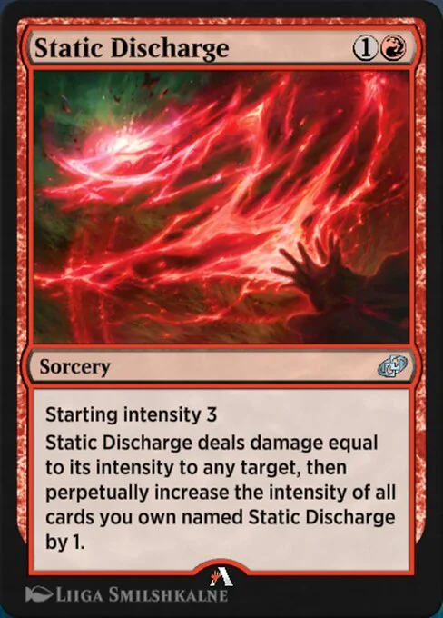 Static Discharge, carta Magic di tipo Sorcery illustrata da Liiga Smilshkalne