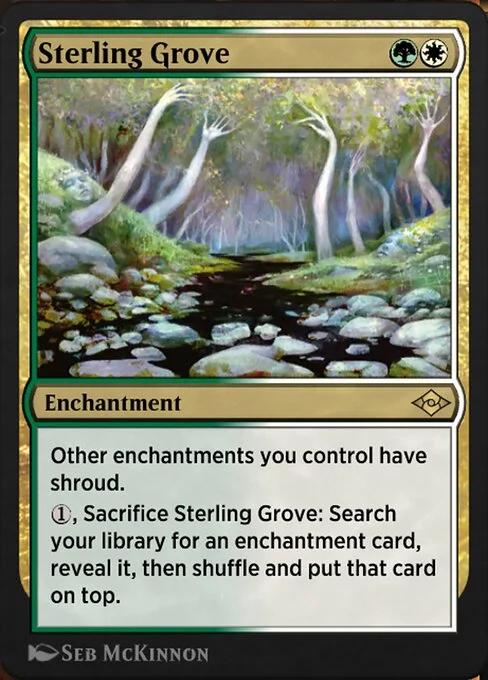 Sterling Grove, carta Magic di tipo Enchantment illustrata da Seb McKinnon