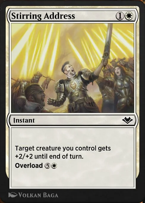 Stirring Address, carta Magic di tipo Instant illustrata da Volkan Baǵa