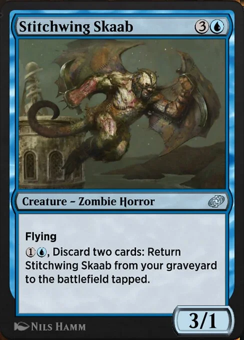 Stitchwing Skaab, carta Magic di tipo Creature — Zombie Horror illustrata da Nils Hamm