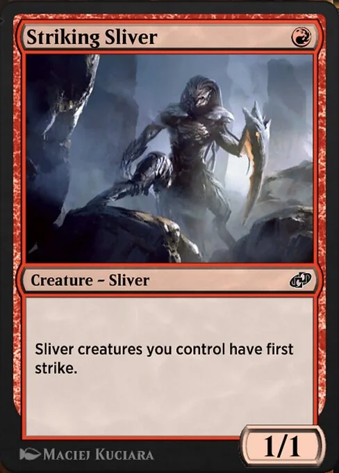 Striking Sliver, carta Magic di tipo Creature — Sliver illustrata da Maciej Kuciara