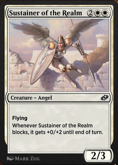 Sustainer of the Realm, carta Magic di tipo Creature — Angel illustrata da Mark Zug