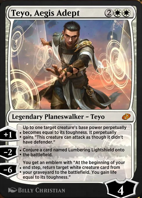 Teyo, Aegis Adept, carta Magic di tipo Legendary Planeswalker — Teyo illustrata da Billy Christian