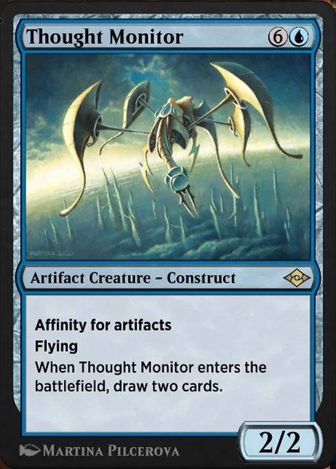 Thought Monitor, carta Magic di tipo Artifact Creature — Construct illustrata da Martina Pilcerova