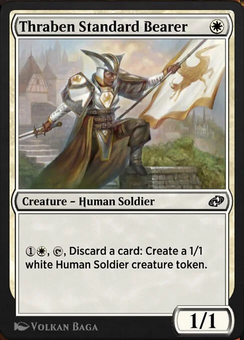 Thraben Standard Bearer, carta Magic di tipo Creature — Human Soldier illustrata da Volkan Baǵa