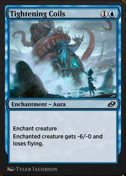 Tightening Coils, carta Magic di tipo Enchantment — Aura illustrata da Tyler Jacobson