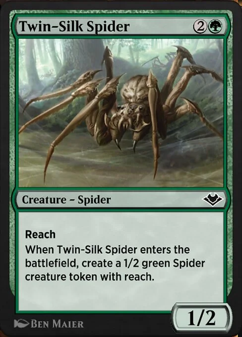 Twin-Silk Spider, carta Magic di tipo Creature — Spider illustrata da Ben Maier