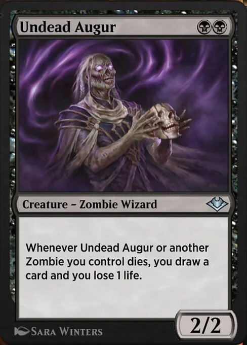 Undead Augur, carta Magic di tipo Creature — Zombie Wizard illustrata da Sara Winters