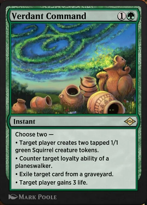 Verdant Command, carta Magic di tipo Instant illustrata da Mark Poole