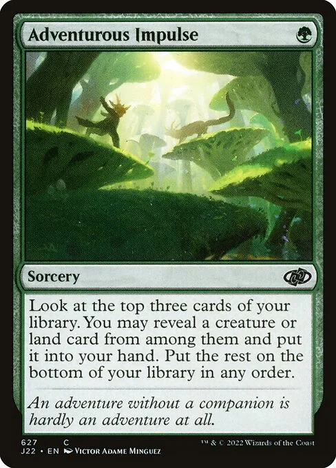 Adventurous Impulse, carta Magic di tipo Sorcery illustrata da Victor Adame Minguez