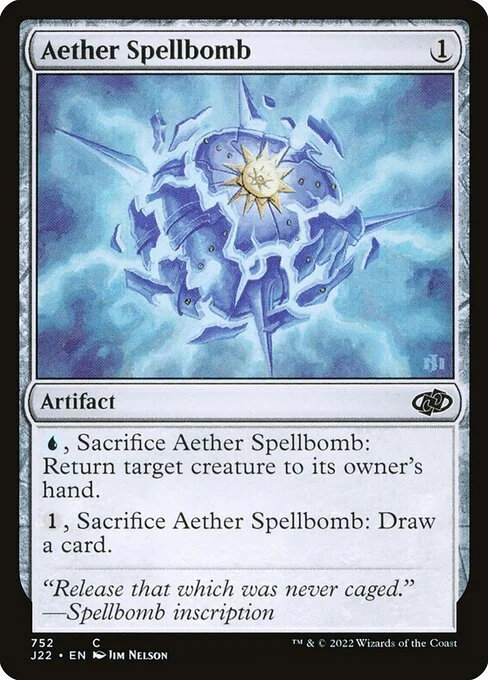 Aether Spellbomb, carta Magic di tipo Artifact illustrata da Jim Nelson