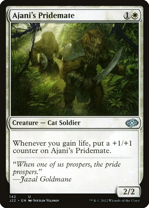 Ajani's Pridemate, carta Magic di tipo Creature — Cat Soldier illustrata da Svetlin Velinov