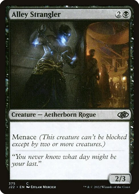 Alley Strangler, carta Magic di tipo Creature — Aetherborn Rogue illustrata da Enora Mercier