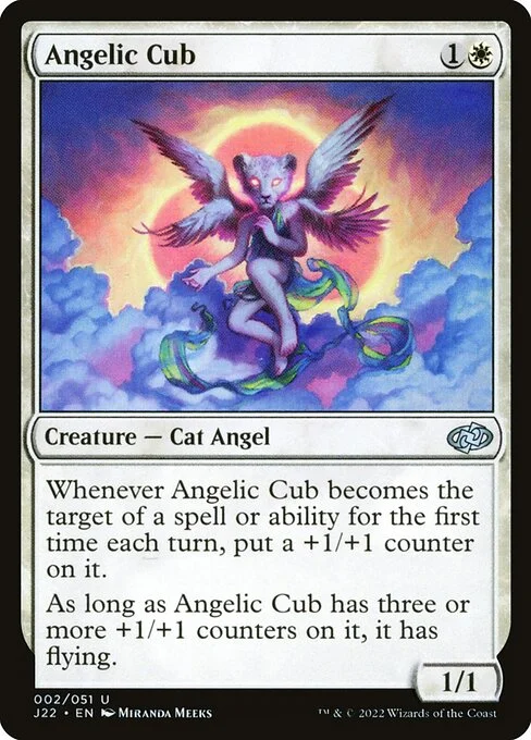 Angelic Cub, carta Magic di tipo Creature — Cat Angel illustrata da Miranda Meeks