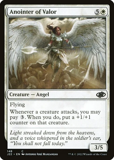 Anointer of Valor, carta Magic di tipo Creature — Angel illustrata da Antonio José Manzanedo
