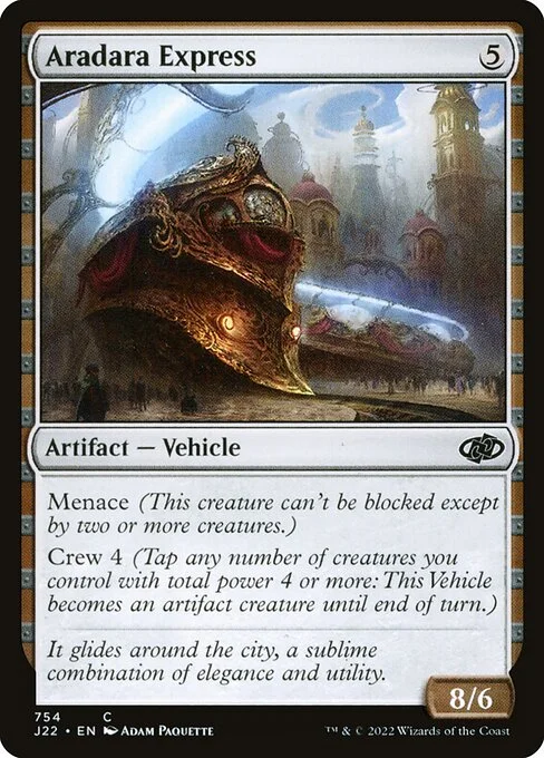Aradara Express, carta Magic di tipo Artifact — Vehicle illustrata da Adam Paquette