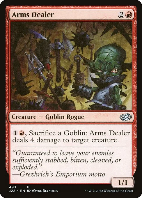 Arms Dealer, carta Magic di tipo Creature — Goblin Rogue illustrata da Wayne Reynolds