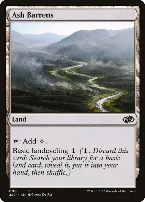 Ash Barrens, carta Magic di tipo Land illustrata da Jonas De Ro