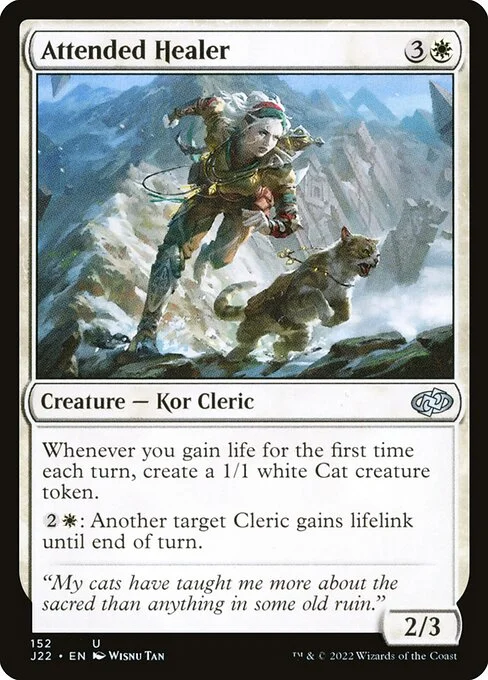 Attended Healer, carta Magic di tipo Creature — Kor Cleric illustrata da Wisnu Tan