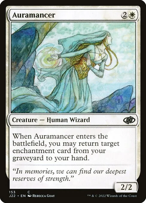 Auramancer, carta Magic di tipo Creature — Human Wizard illustrata da Rebecca Guay