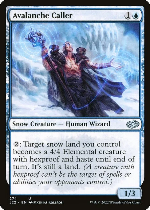 Avalanche Caller, carta Magic di tipo Snow Creature — Human Wizard illustrata da Mathias Kollros