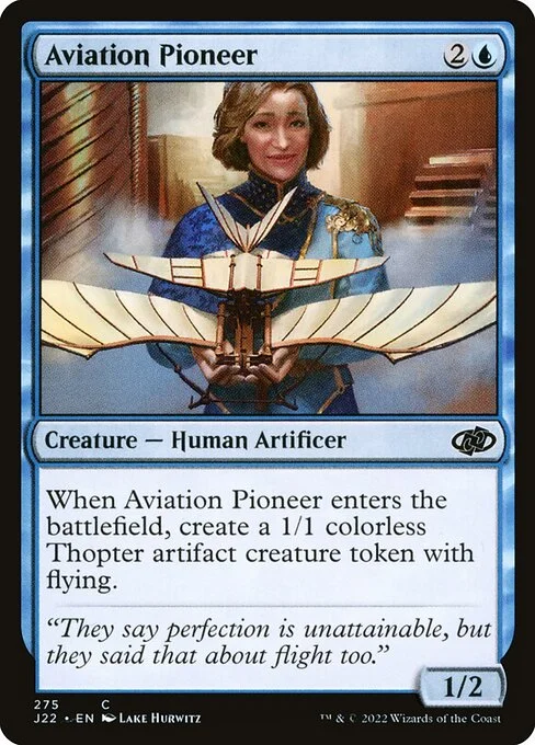 Aviation Pioneer, carta Magic di tipo Creature — Human Artificer illustrata da Lake Hurwitz