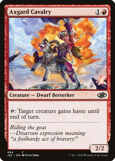 Axgard Cavalry, carta Magic di tipo Creature — Dwarf Berserker illustrata da Evyn Fong