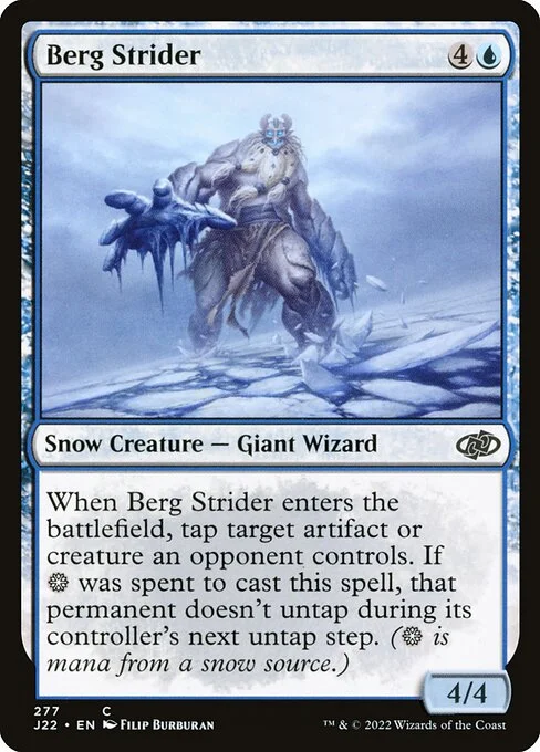 Berg Strider, carta Magic di tipo Snow Creature — Giant Wizard illustrata da Filip Burburan