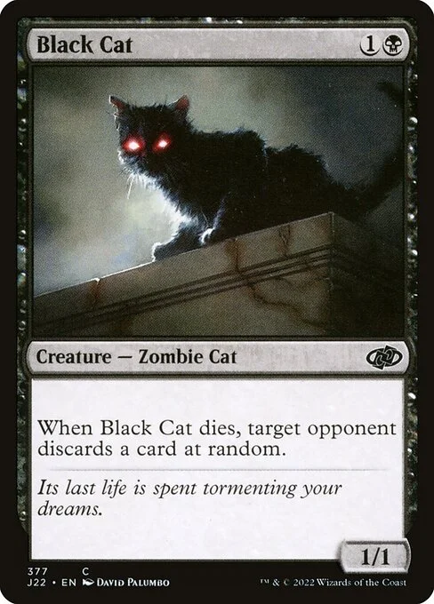Black Cat, carta Magic di tipo Creature — Zombie Cat illustrata da David Palumbo